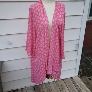 Chiffon Open Front Kimono Over Piece